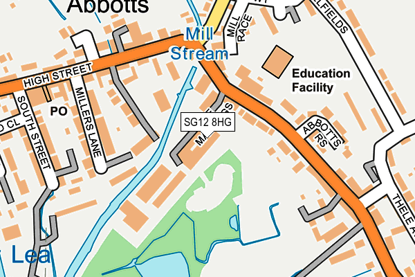 SG12 8HG map - OS OpenMap – Local (Ordnance Survey)