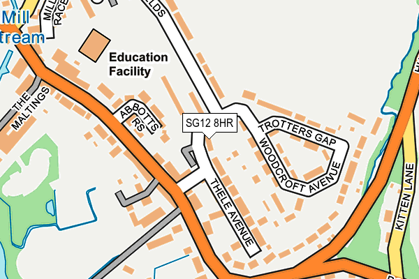 SG12 8HR map - OS OpenMap – Local (Ordnance Survey)