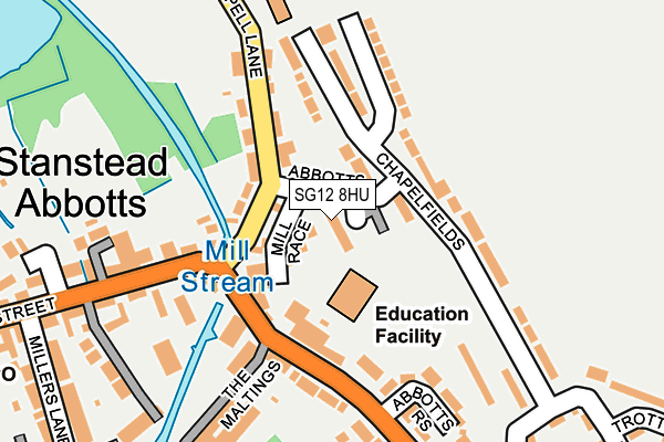 SG12 8HU map - OS OpenMap – Local (Ordnance Survey)