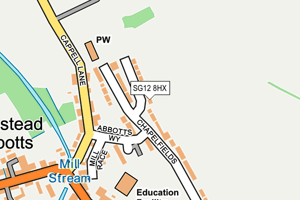 SG12 8HX map - OS OpenMap – Local (Ordnance Survey)