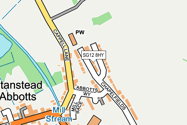 SG12 8HY map - OS OpenMap – Local (Ordnance Survey)