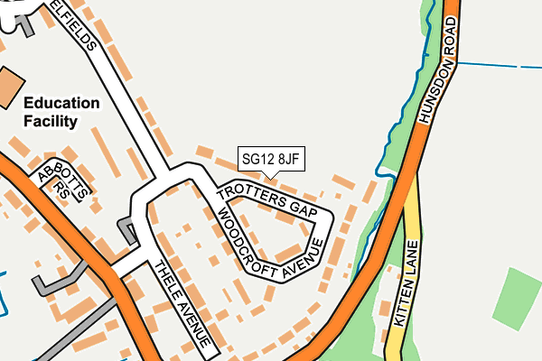 SG12 8JF map - OS OpenMap – Local (Ordnance Survey)