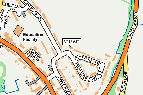SG12 8JG map - OS OpenMap – Local (Ordnance Survey)