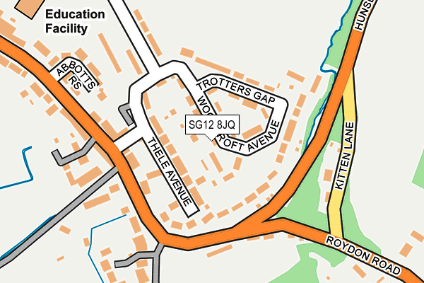 SG12 8JQ map - OS OpenMap – Local (Ordnance Survey)