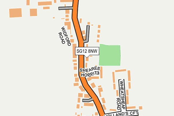 SG12 8NW map - OS OpenMap – Local (Ordnance Survey)