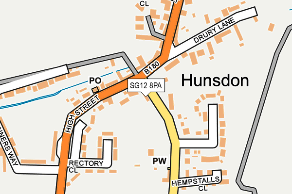 SG12 8PA map - OS OpenMap – Local (Ordnance Survey)