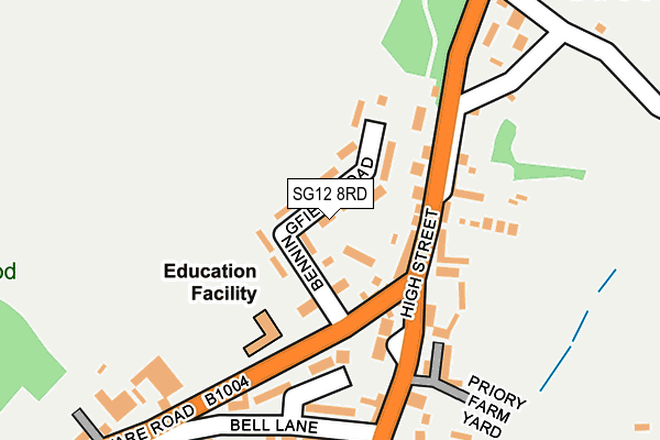 SG12 8RD map - OS OpenMap – Local (Ordnance Survey)