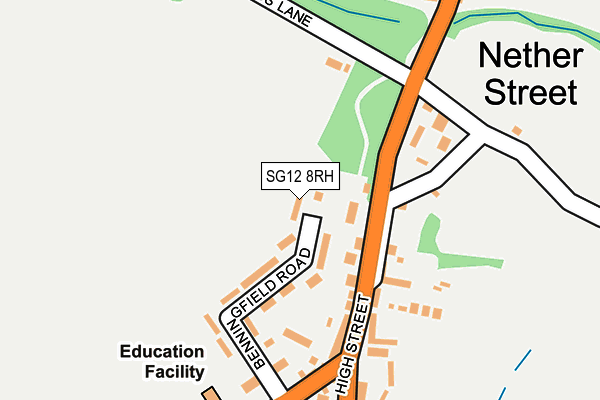 SG12 8RH map - OS OpenMap – Local (Ordnance Survey)