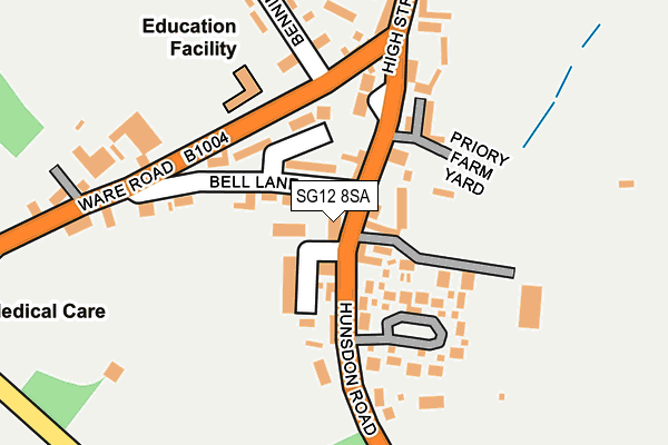 SG12 8SA map - OS OpenMap – Local (Ordnance Survey)