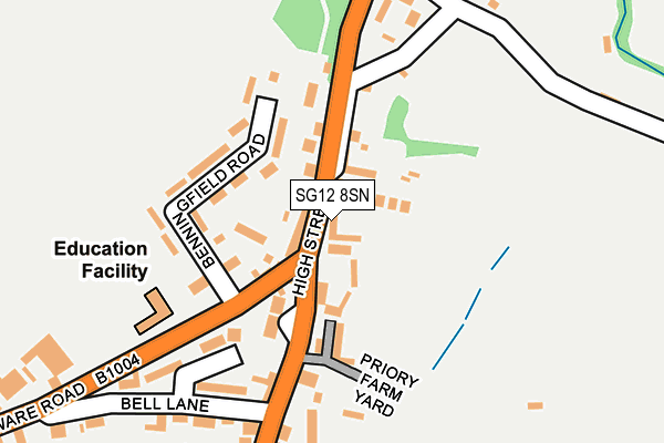 SG12 8SN map - OS OpenMap – Local (Ordnance Survey)