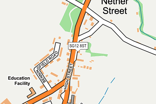 SG12 8ST map - OS OpenMap – Local (Ordnance Survey)