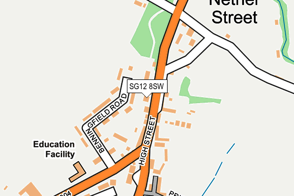 SG12 8SW map - OS OpenMap – Local (Ordnance Survey)