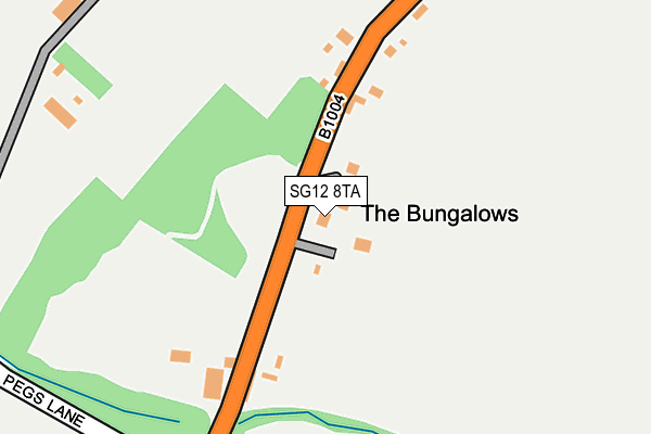 SG12 8TA map - OS OpenMap – Local (Ordnance Survey)