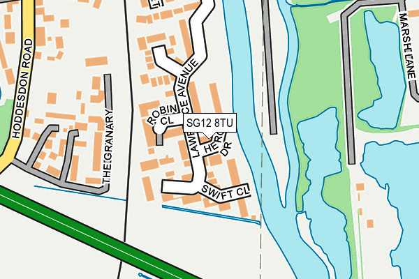SG12 8TU map - OS OpenMap – Local (Ordnance Survey)