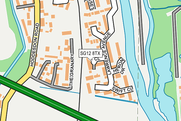 SG12 8TX map - OS OpenMap – Local (Ordnance Survey)