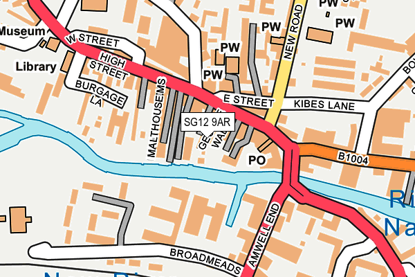 SG12 9AR map - OS OpenMap – Local (Ordnance Survey)