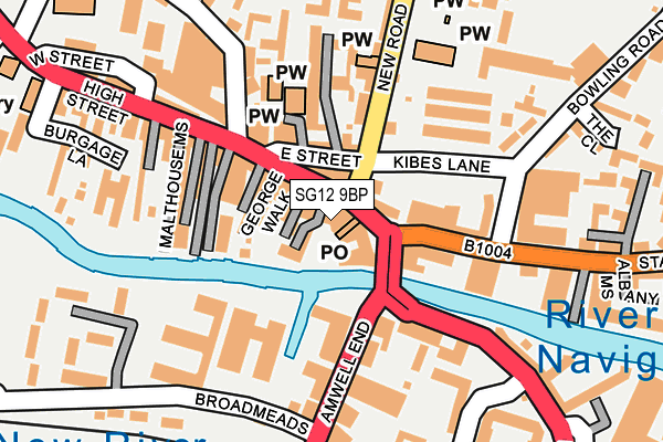SG12 9BP map - OS OpenMap – Local (Ordnance Survey)