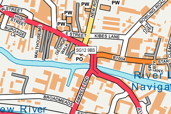 SG12 9BS map - OS OpenMap – Local (Ordnance Survey)