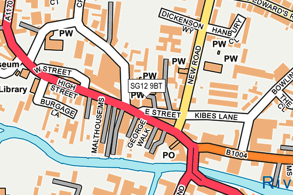 SG12 9BT map - OS OpenMap – Local (Ordnance Survey)