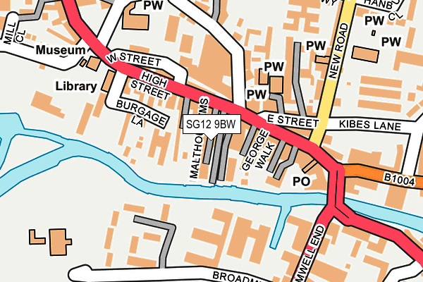 SG12 9BW map - OS OpenMap – Local (Ordnance Survey)