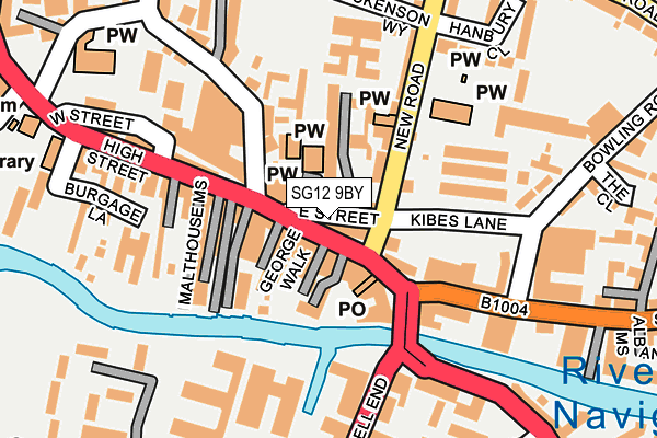 SG12 9BY map - OS OpenMap – Local (Ordnance Survey)