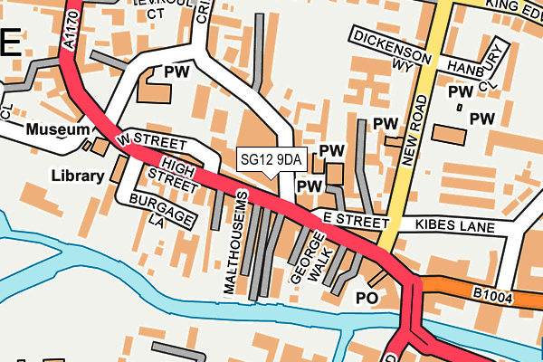 SG12 9DA map - OS OpenMap – Local (Ordnance Survey)