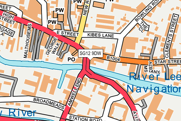 SG12 9DW map - OS OpenMap – Local (Ordnance Survey)