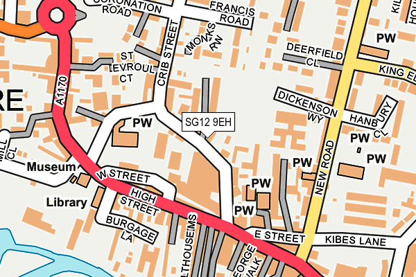 SG12 9EH map - OS OpenMap – Local (Ordnance Survey)