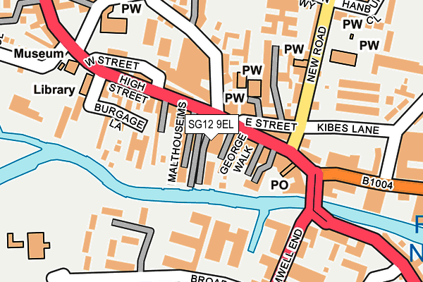 SG12 9EL map - OS OpenMap – Local (Ordnance Survey)