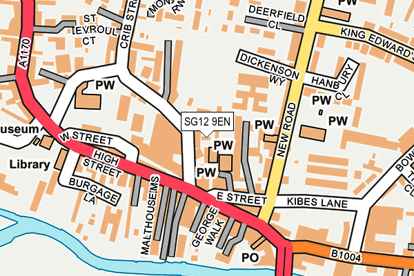 SG12 9EN map - OS OpenMap – Local (Ordnance Survey)