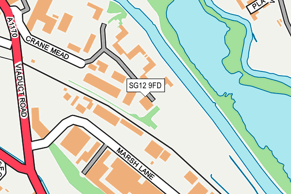 SG12 9FD map - OS OpenMap – Local (Ordnance Survey)