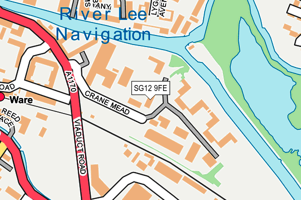 SG12 9FE map - OS OpenMap – Local (Ordnance Survey)