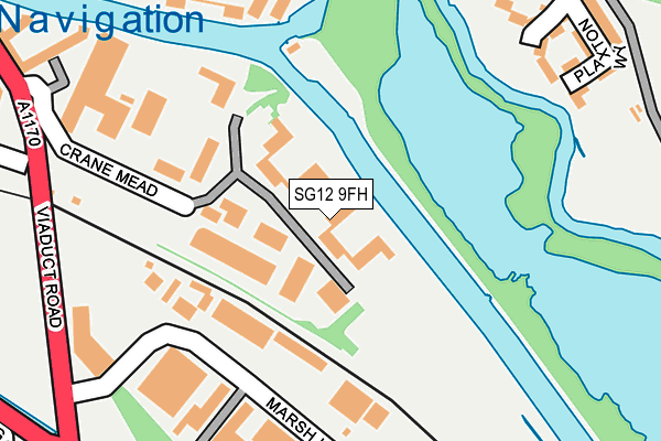 SG12 9FH map - OS OpenMap – Local (Ordnance Survey)