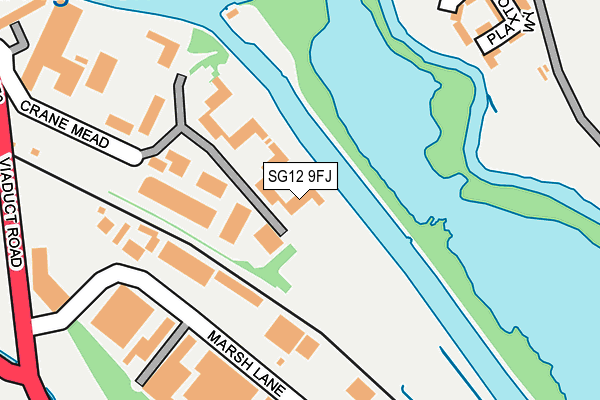 SG12 9FJ map - OS OpenMap – Local (Ordnance Survey)