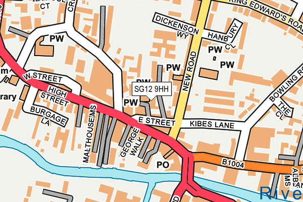 SG12 9HH map - OS OpenMap – Local (Ordnance Survey)