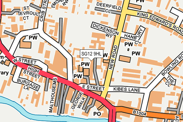 SG12 9HL map - OS OpenMap – Local (Ordnance Survey)