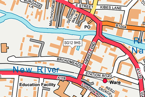 SG12 9HS map - OS OpenMap – Local (Ordnance Survey)