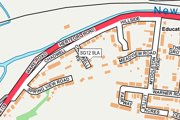 SG12 9LA map - OS OpenMap – Local (Ordnance Survey)