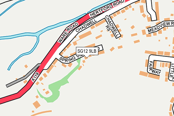 SG12 9LB map - OS OpenMap – Local (Ordnance Survey)