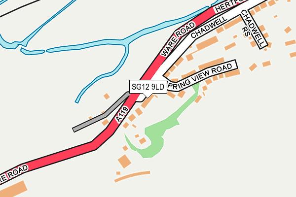 SG12 9LD map - OS OpenMap – Local (Ordnance Survey)