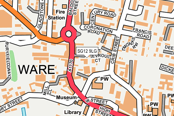 SG12 9LG map - OS OpenMap – Local (Ordnance Survey)