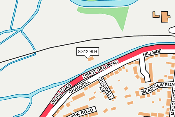 SG12 9LH map - OS OpenMap – Local (Ordnance Survey)