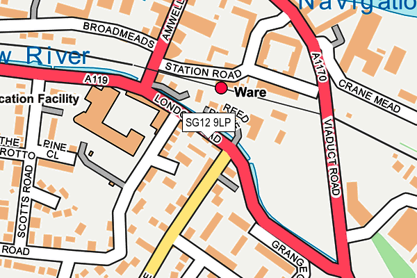 SG12 9LP map - OS OpenMap – Local (Ordnance Survey)