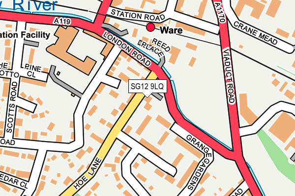 SG12 9LQ map - OS OpenMap – Local (Ordnance Survey)