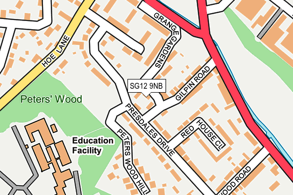 SG12 9NB map - OS OpenMap – Local (Ordnance Survey)