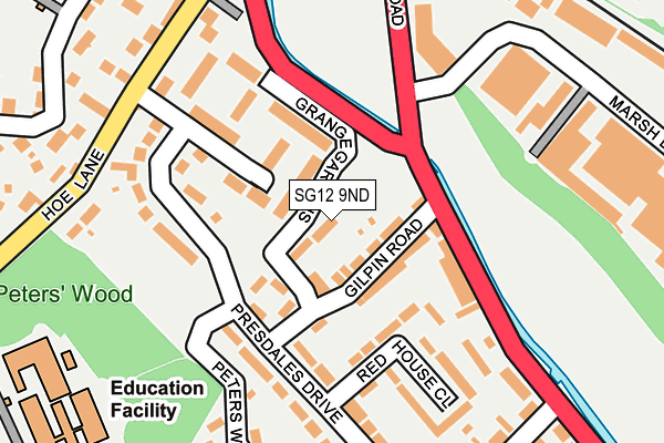 SG12 9ND map - OS OpenMap – Local (Ordnance Survey)