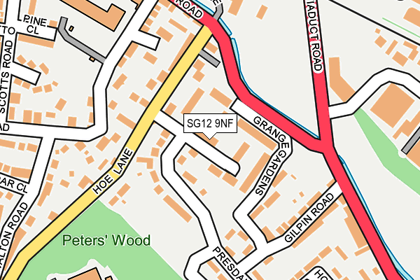 SG12 9NF map - OS OpenMap – Local (Ordnance Survey)