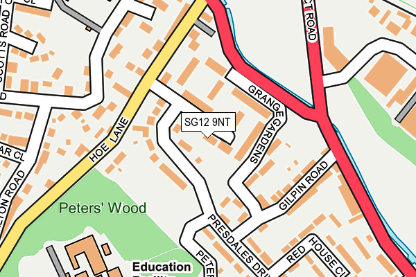 SG12 9NT map - OS OpenMap – Local (Ordnance Survey)