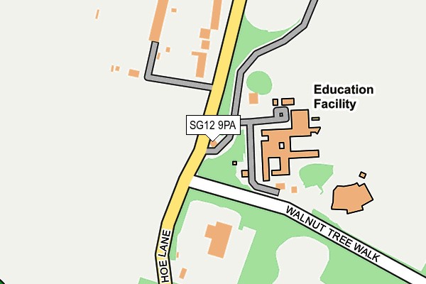 SG12 9PA map - OS OpenMap – Local (Ordnance Survey)