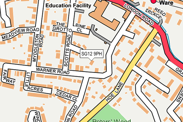 SG12 9PH map - OS OpenMap – Local (Ordnance Survey)